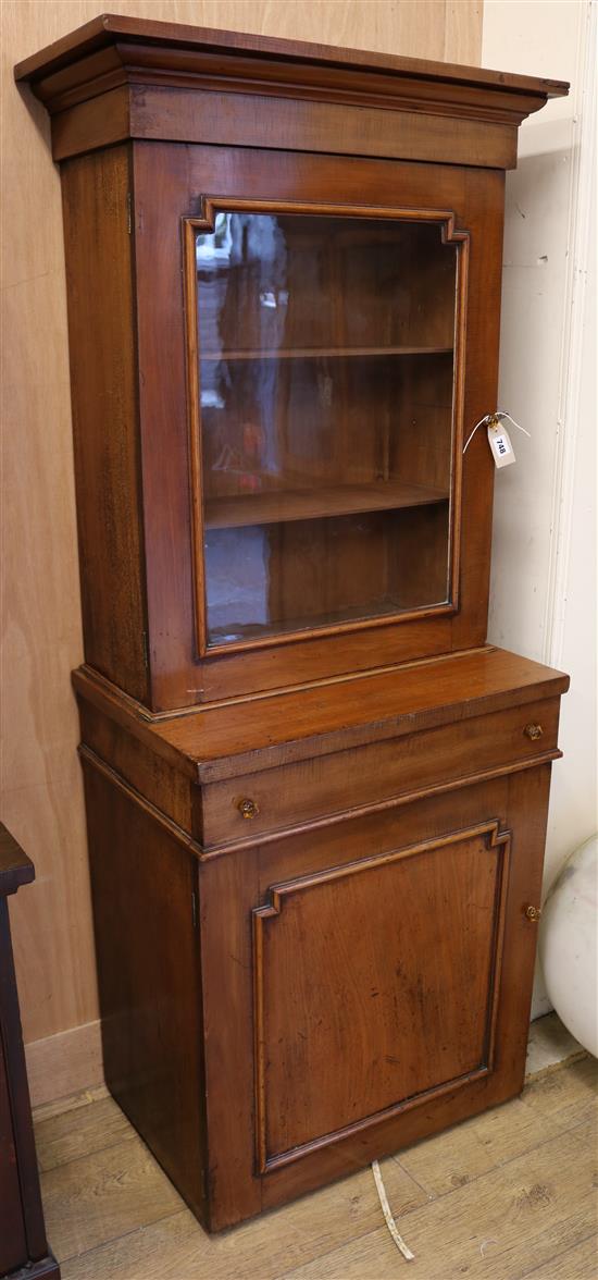 A Victorian mahogany bookcase cupboard W.74cm